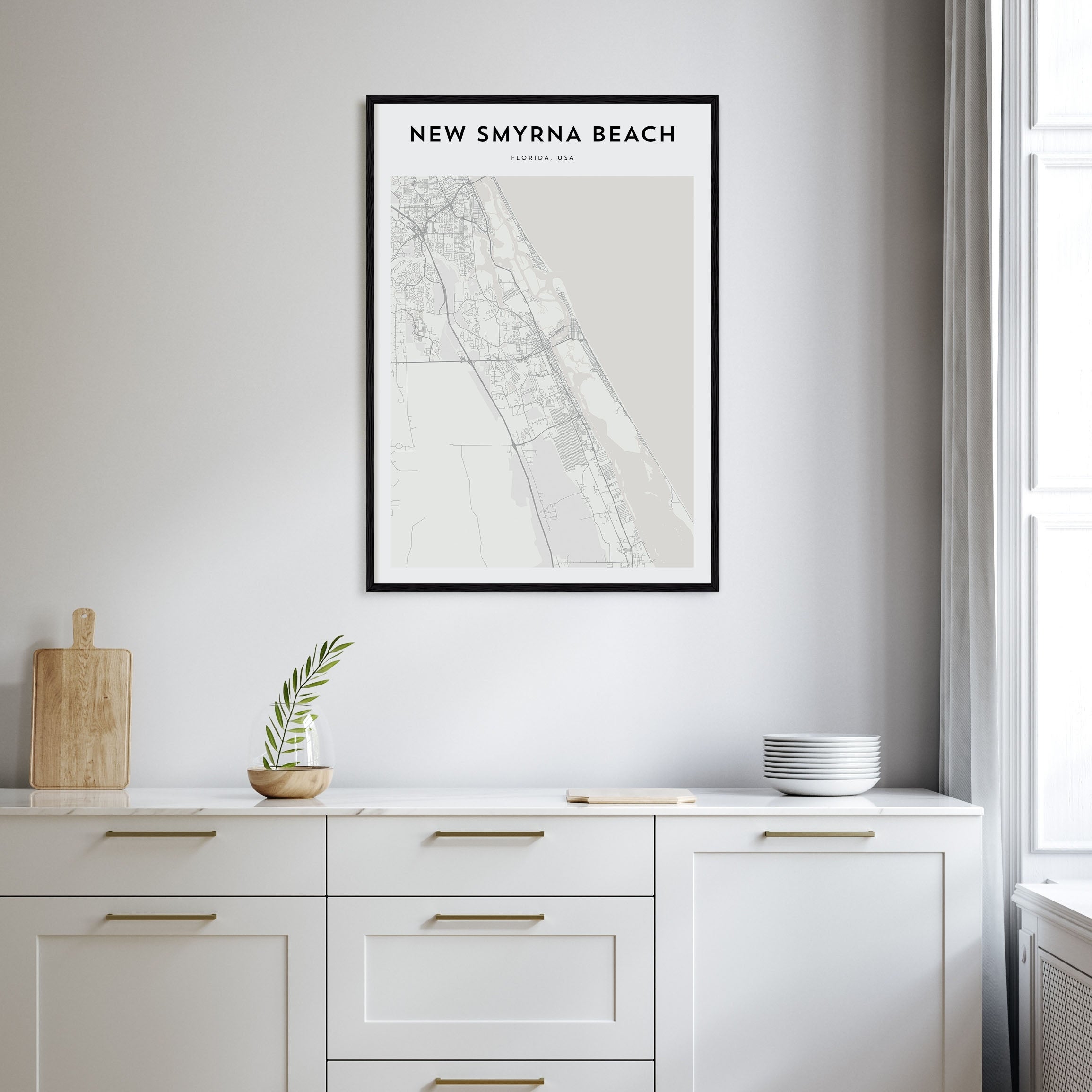 New Smyrna Beach Map Portrait Poster