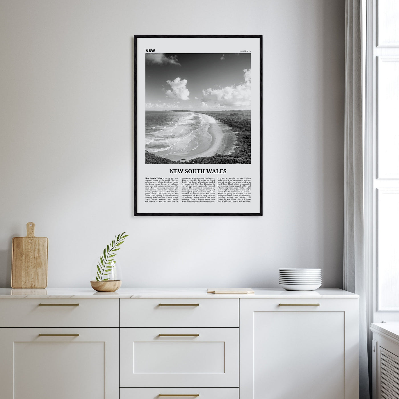 New South Wales Travel B&W Poster