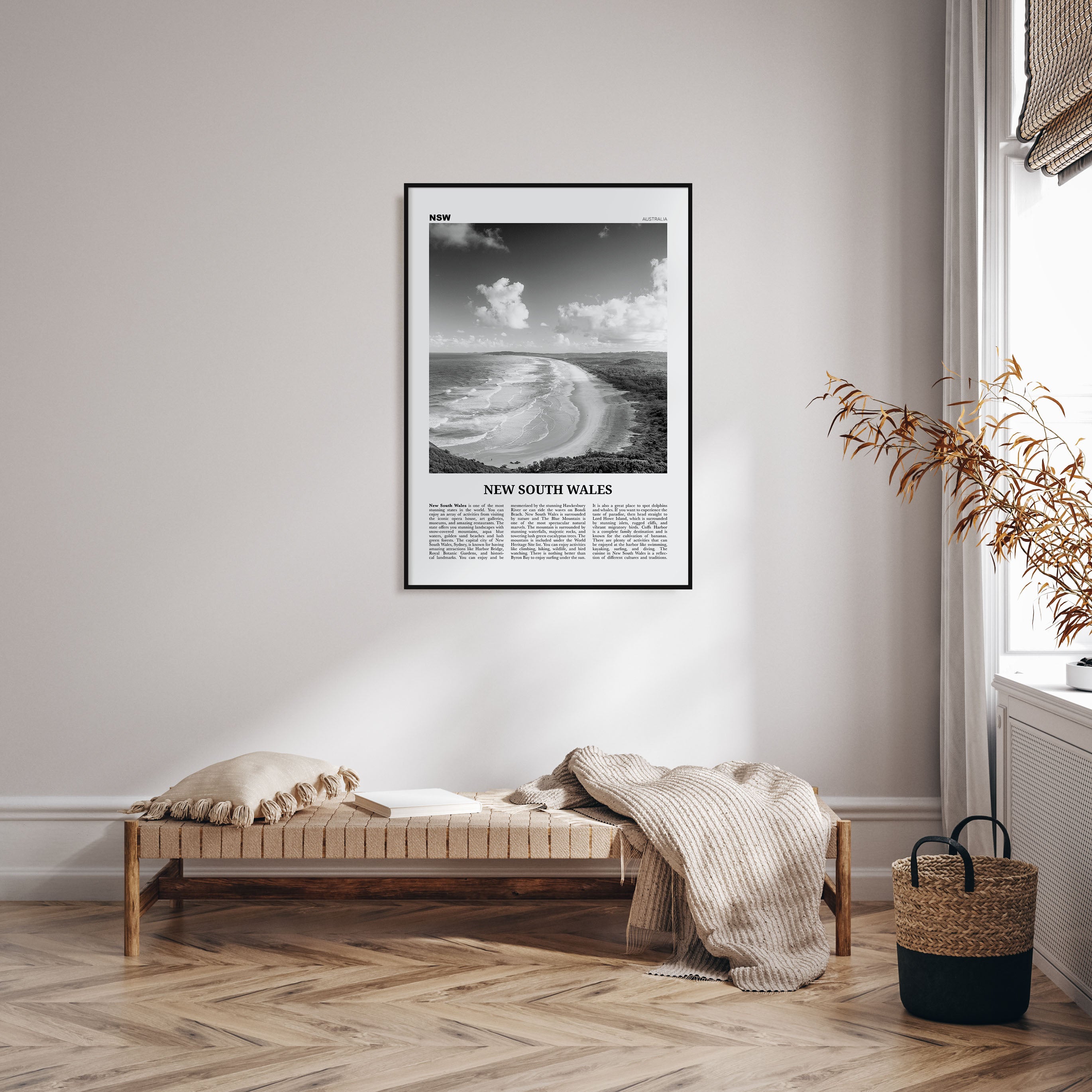 New South Wales Travel B&W Poster