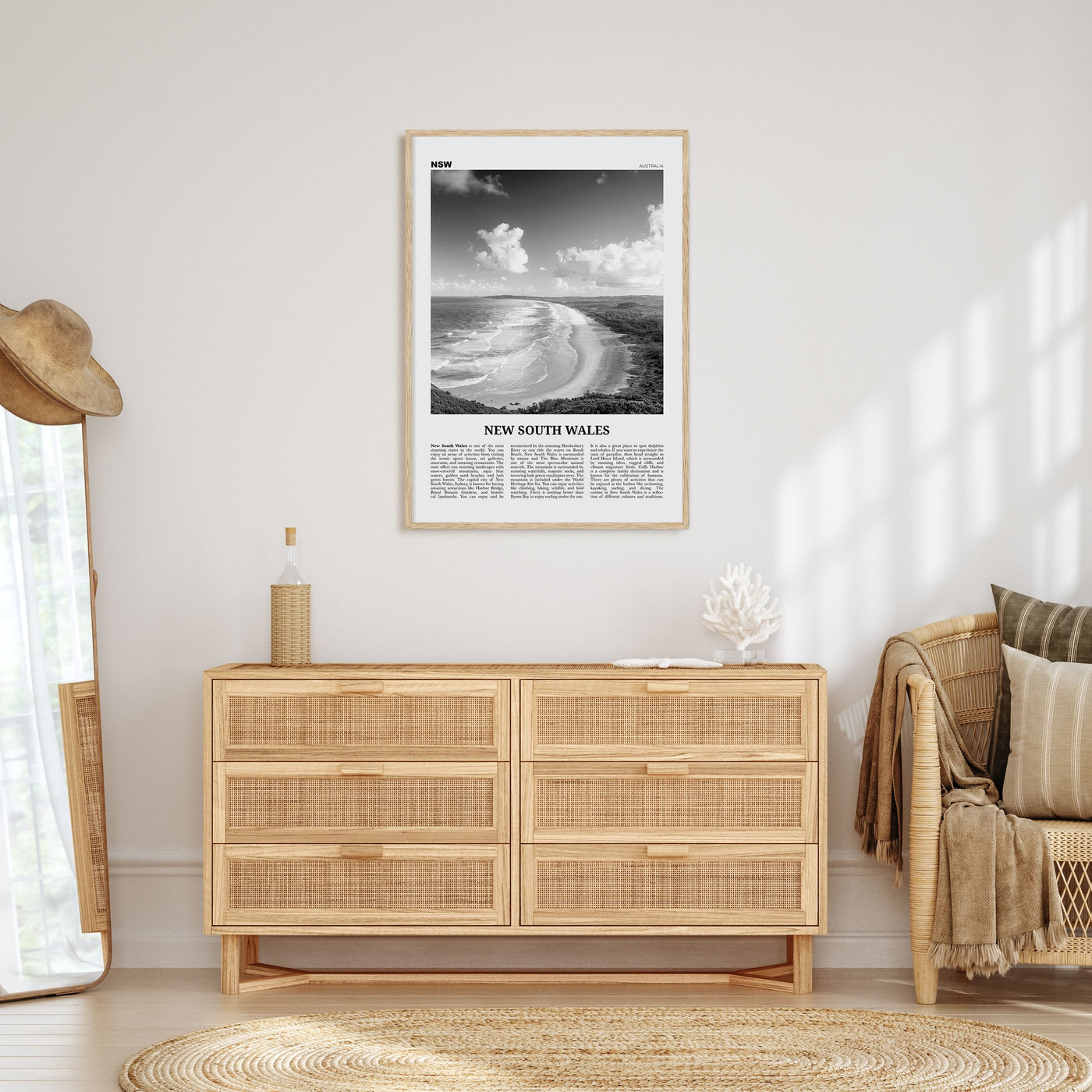 New South Wales Travel B&W Poster