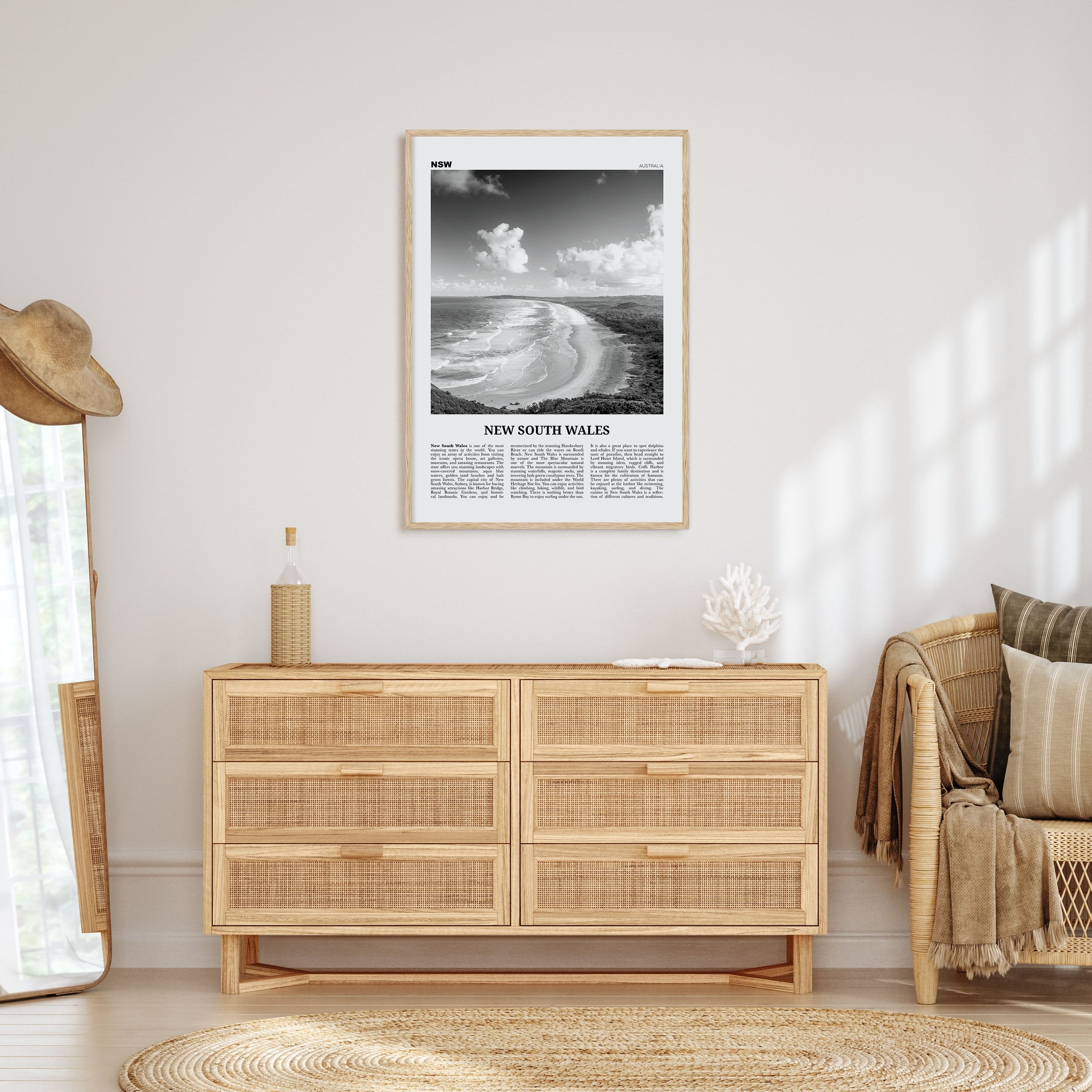 New South Wales Travel B&W Poster