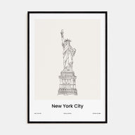 New York City Drawn No 3 Poster
