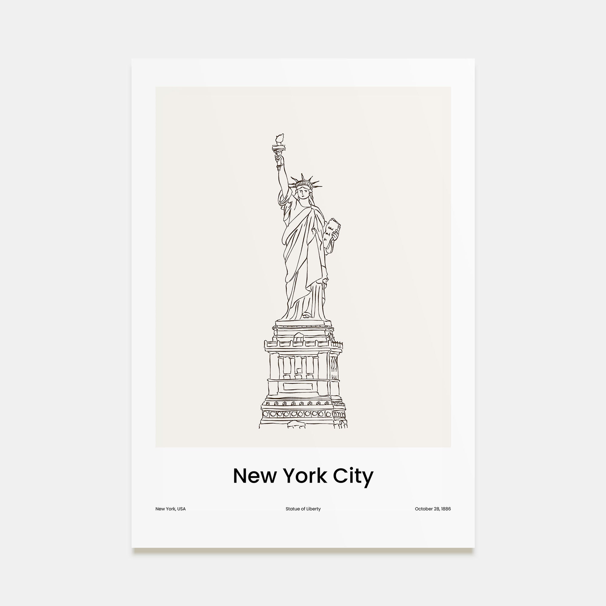New York City Drawn No 3 Poster