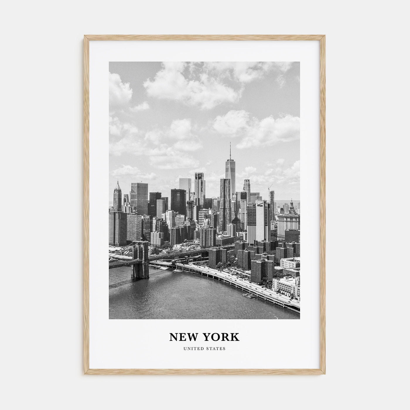 New York (State) Portrait B&W Poster