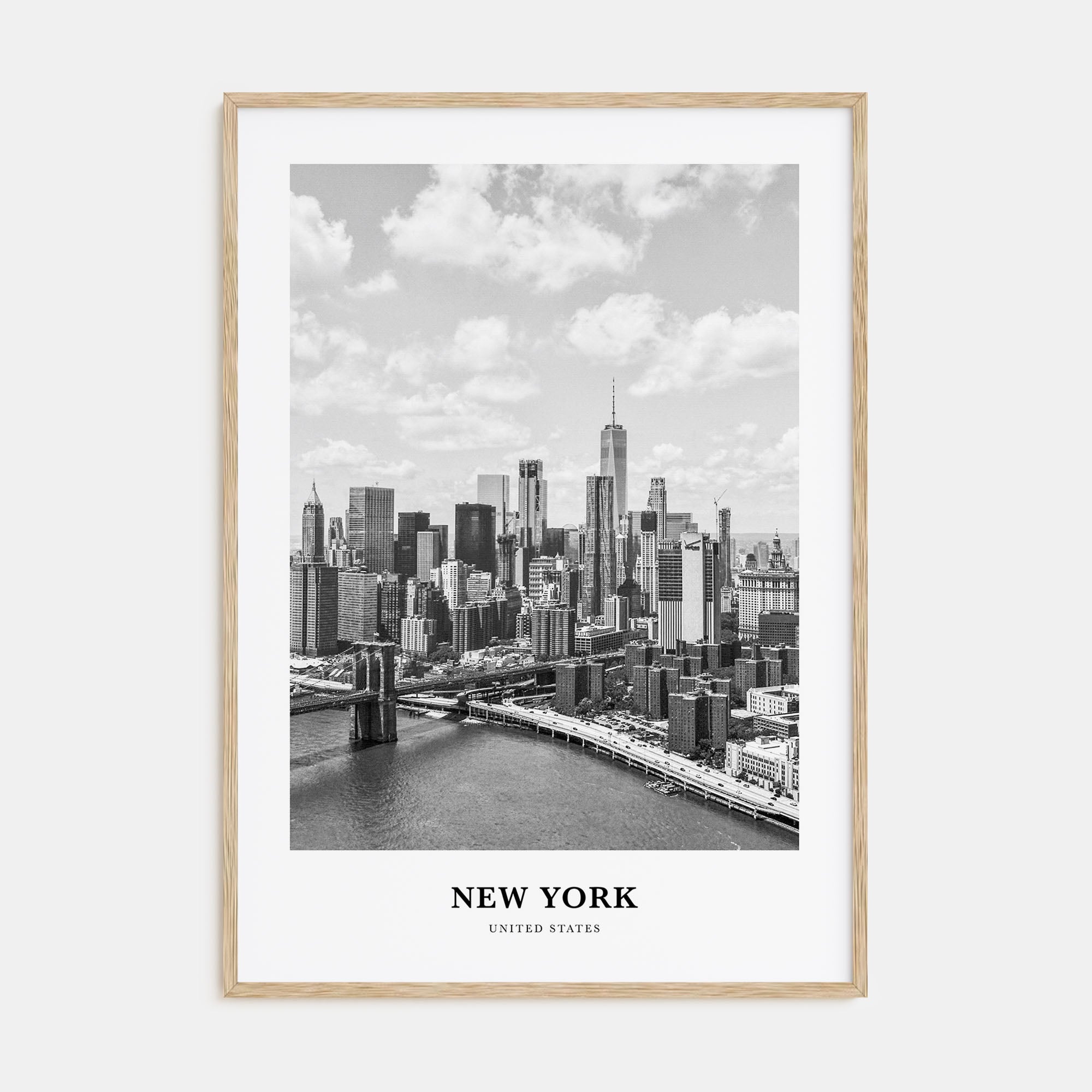 New York (State) Portrait B&W Poster
