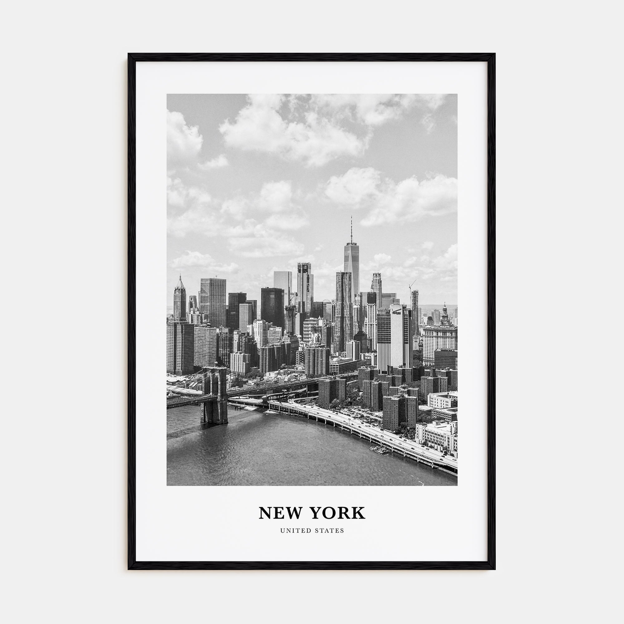 New York (State) Portrait B&W Poster