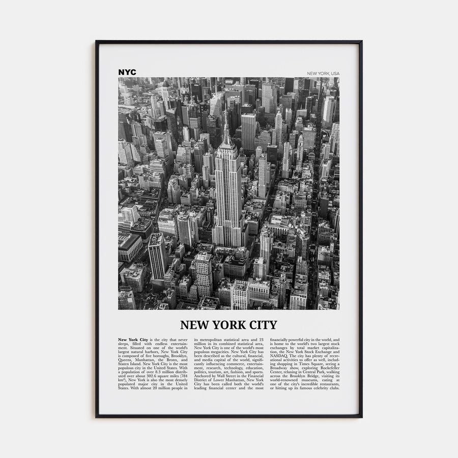 New York City Travel B&W No 2 Poster