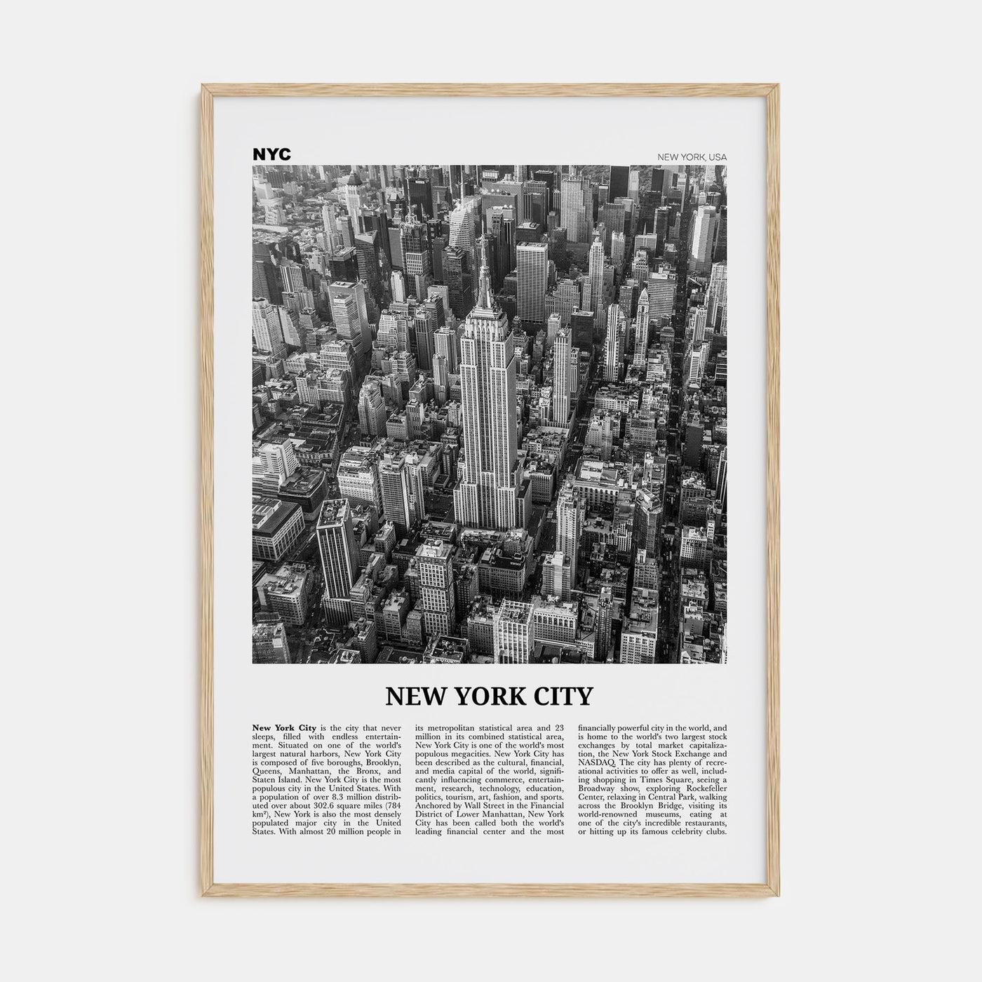 New York City Travel B&W No 2 Poster