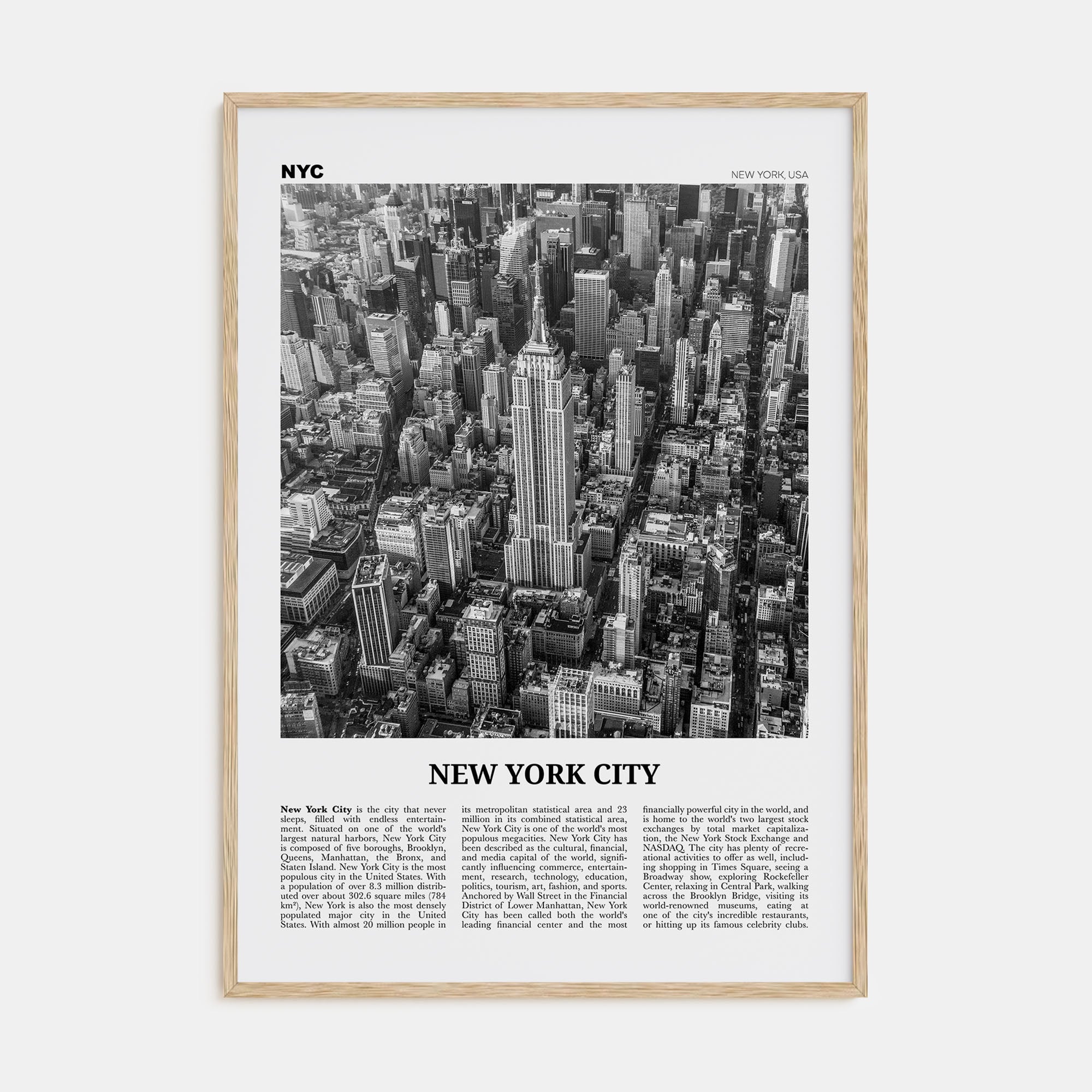 New York City Travel B&W No 2 Poster