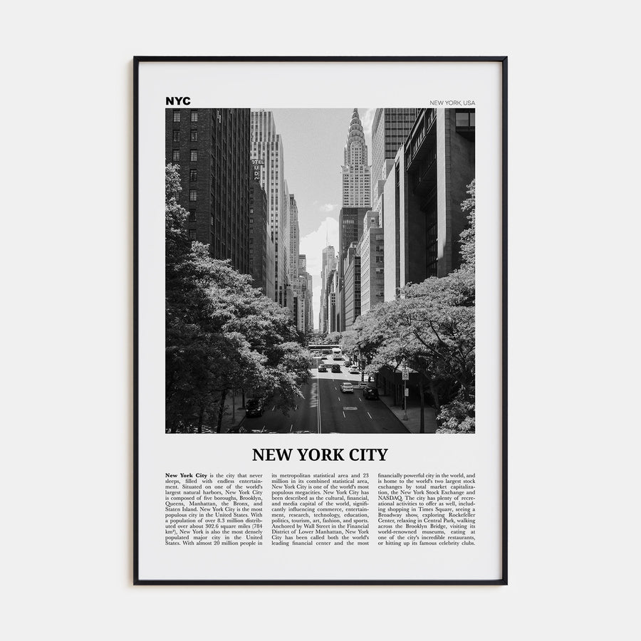 New York City Travel B&W No 4 Poster