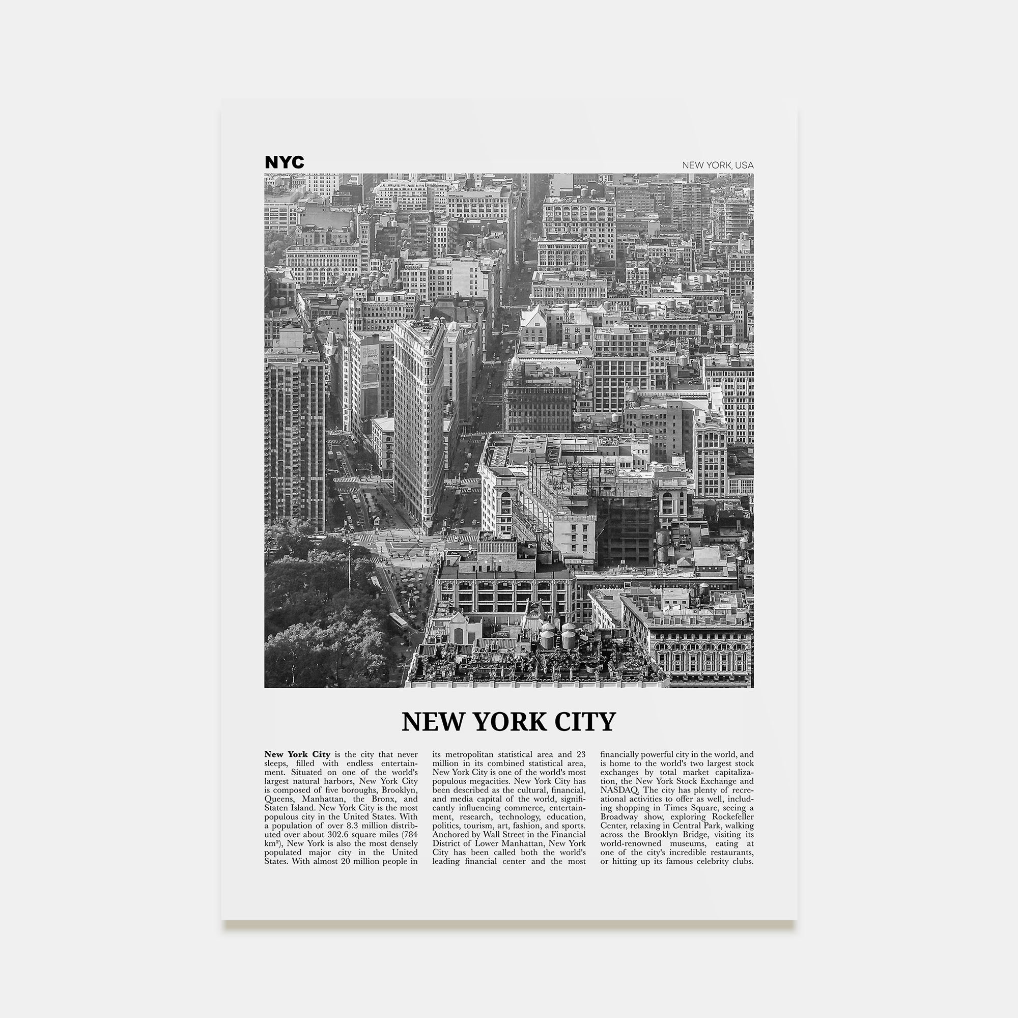 New York City Travel B&W No 6 Poster