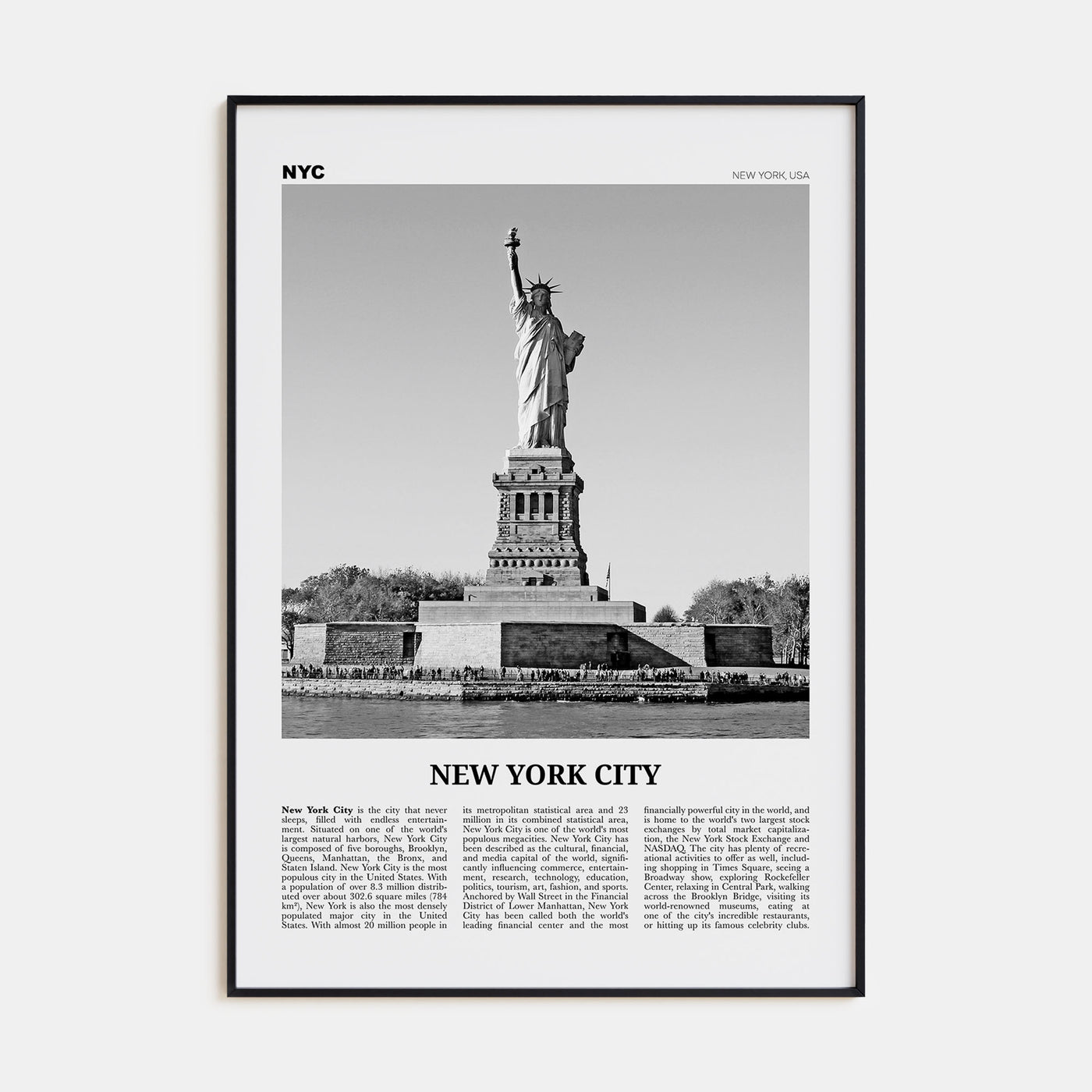 New York City Travel B&W No 8 Poster