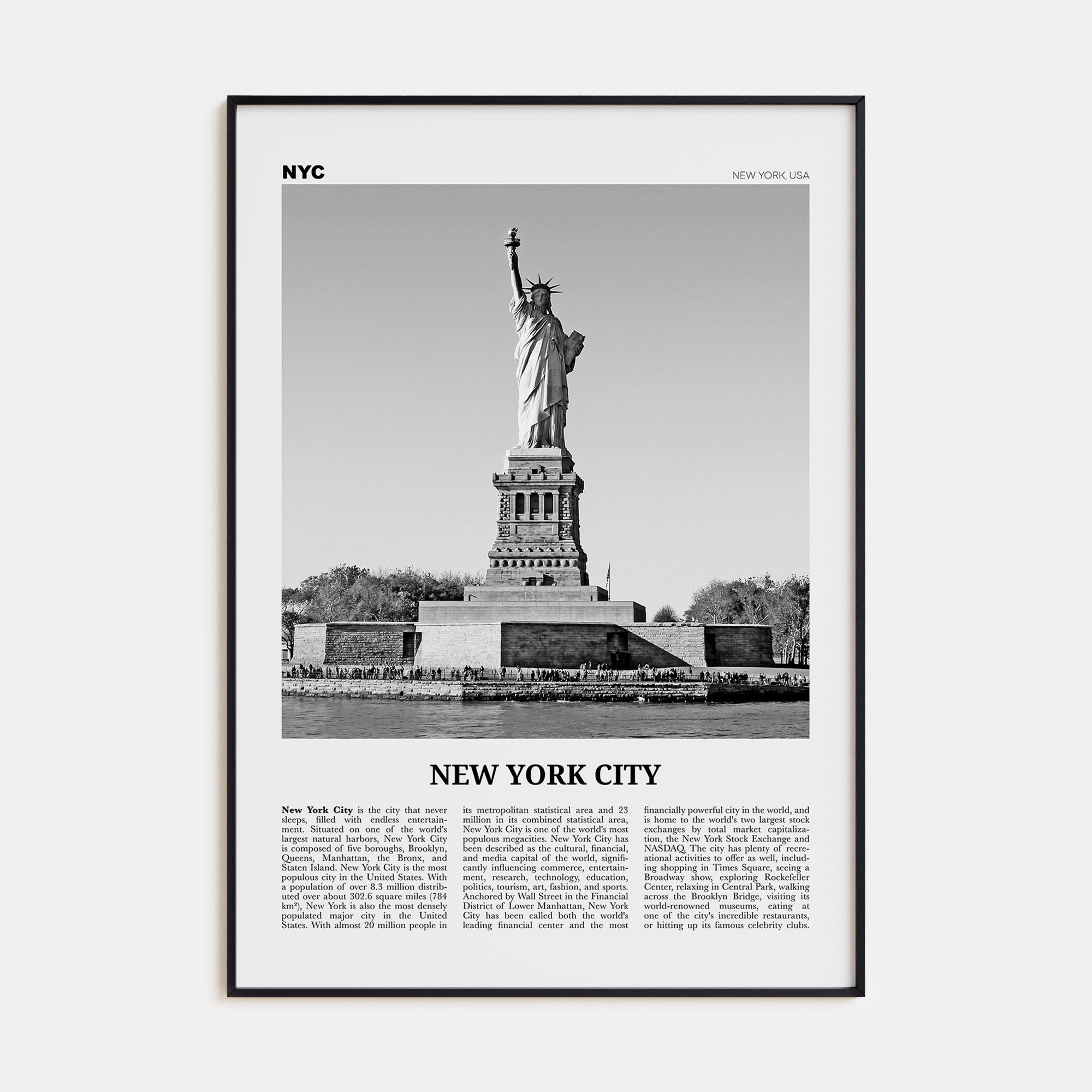 New York City Travel B&W No 8 Poster