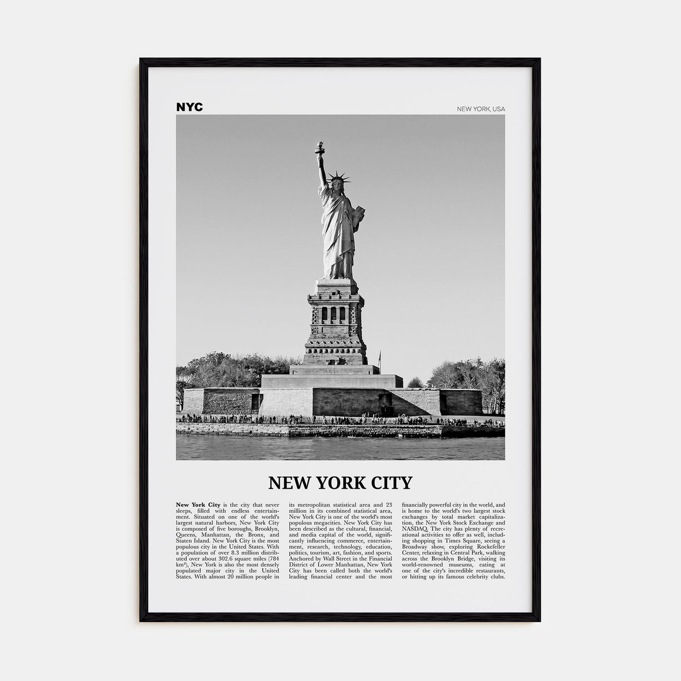 New York City Travel B&W No 8 Poster