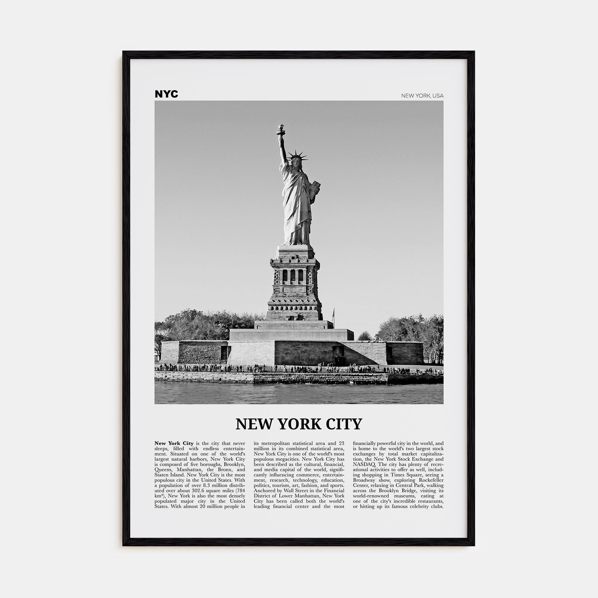 New York City Travel B&W No 8 Poster