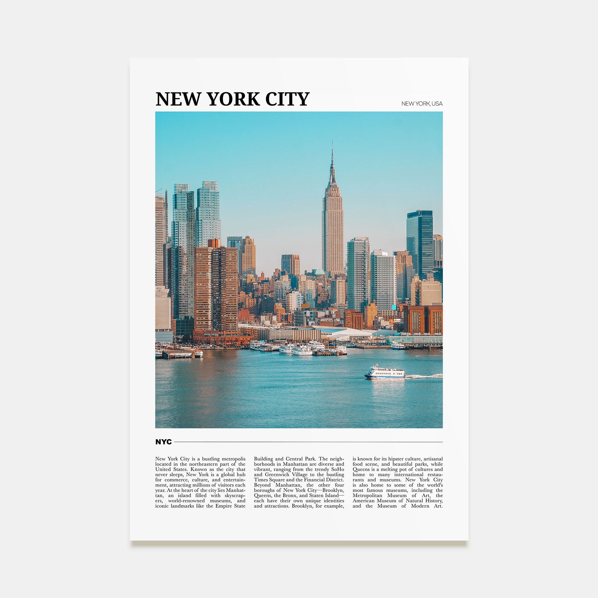 New York City Travel Color No 1 Poster