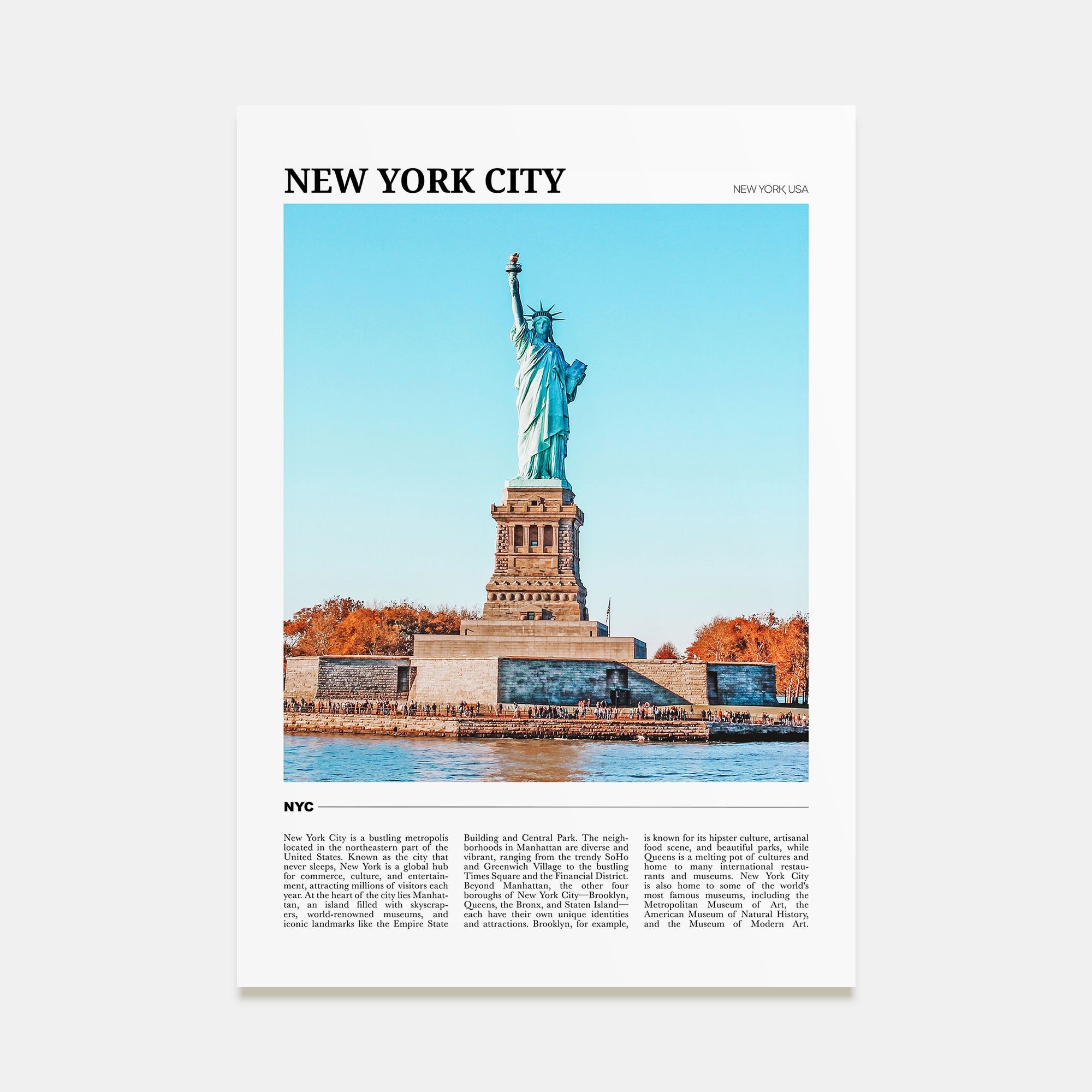 New York City Travel Color No 2 Poster