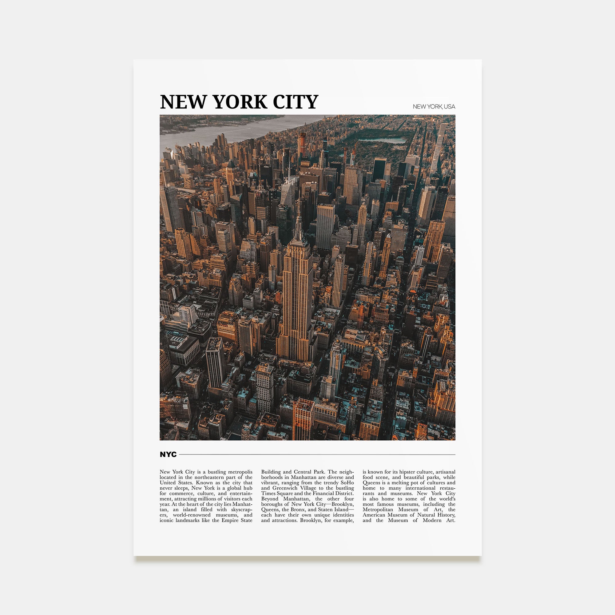 New York City Travel Color No 3 Poster