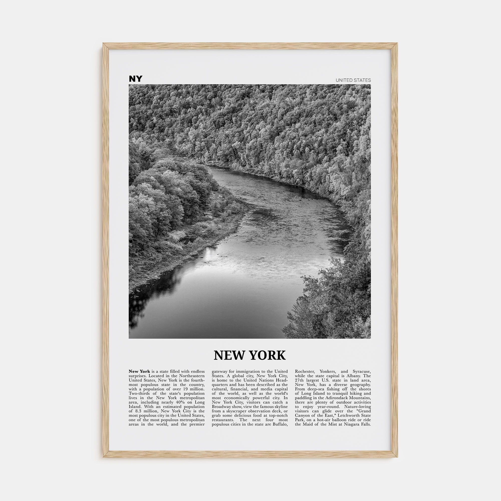 New York (State) Travel B&W No 2 Poster