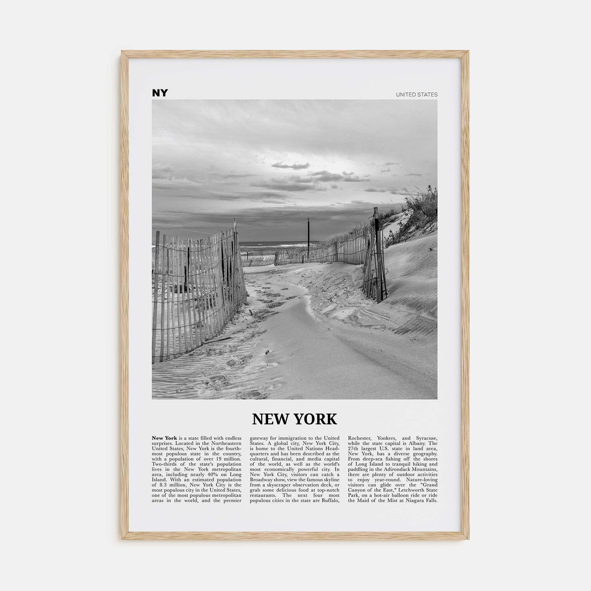 New York (State) Travel B&W No 3 Poster