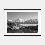 New Zealand Landscape B&W Poster
