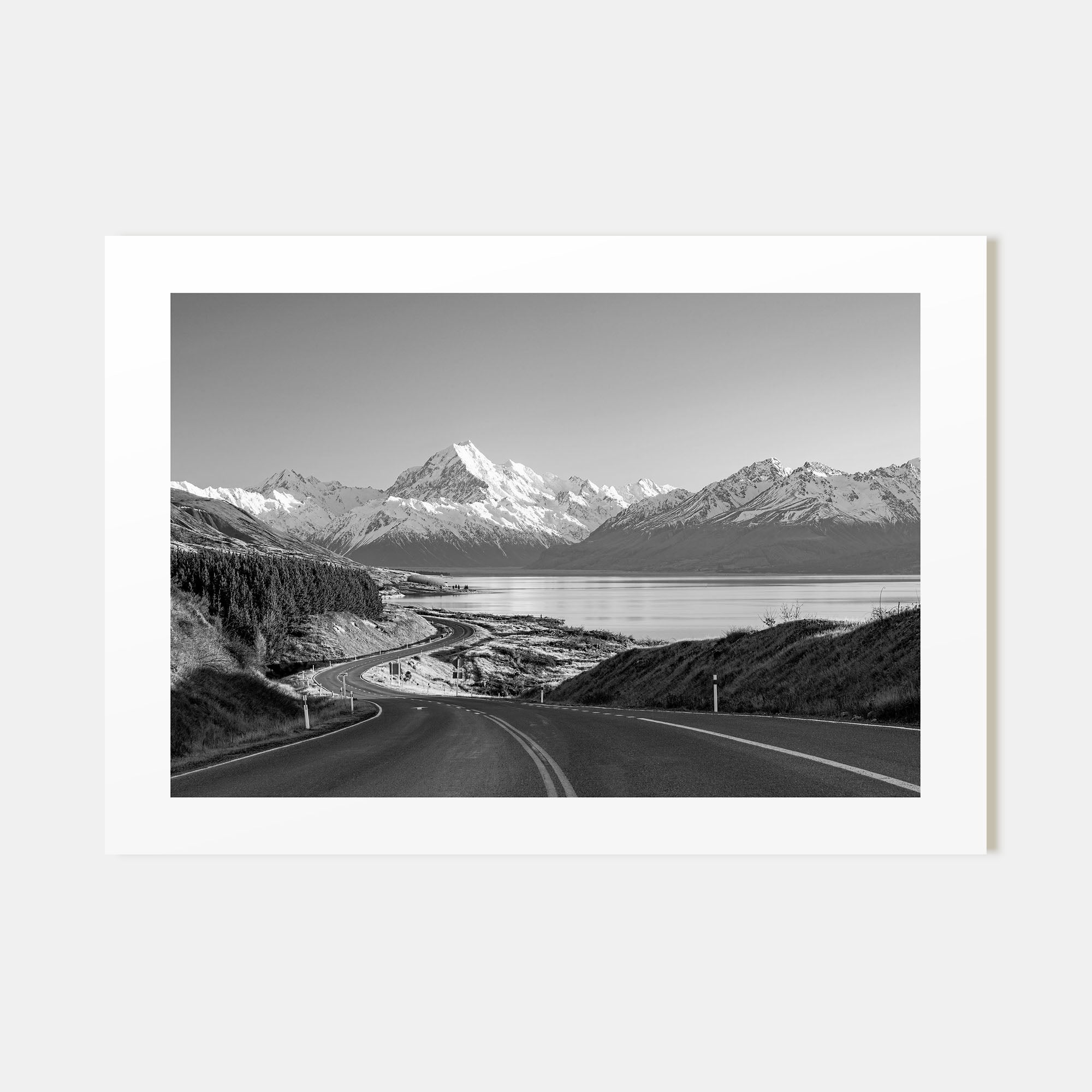 New Zealand Landscape B&W Poster