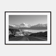 New Zealand Landscape B&W Poster