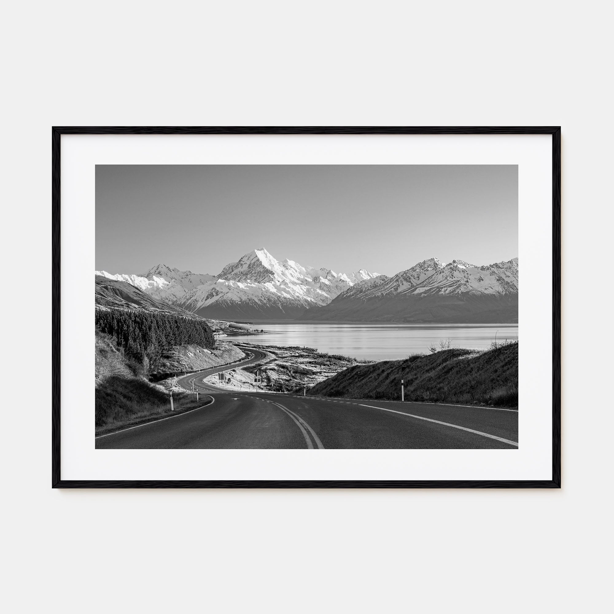 New Zealand Landscape B&W Poster