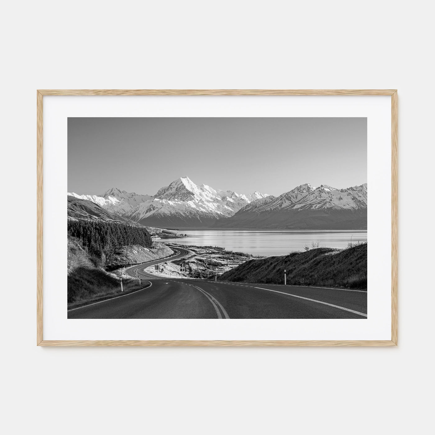 New Zealand Landscape B&W Poster