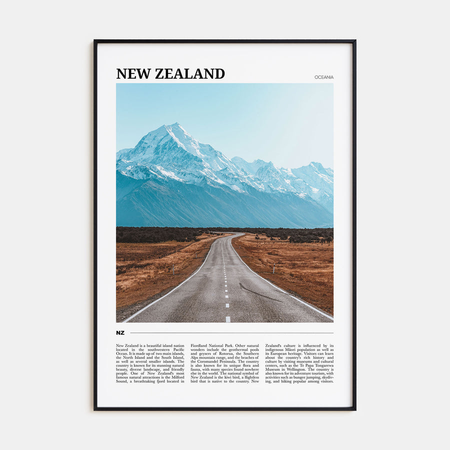 New Zealand Travel Color Poster