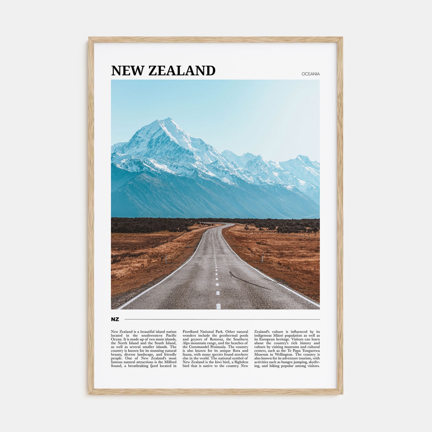 New Zealand Travel Color Poster