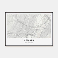 Newark Map Landscape Poster