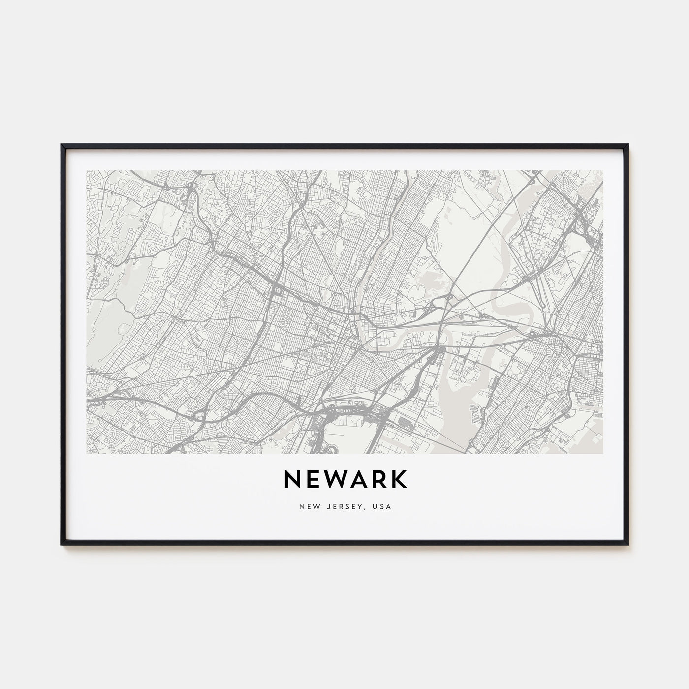 Newark Map Landscape Poster