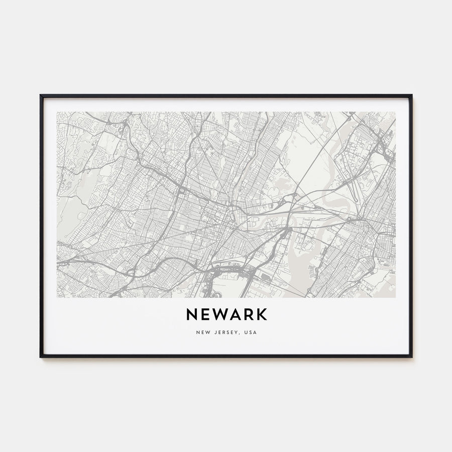 Newark Map Landscape Poster