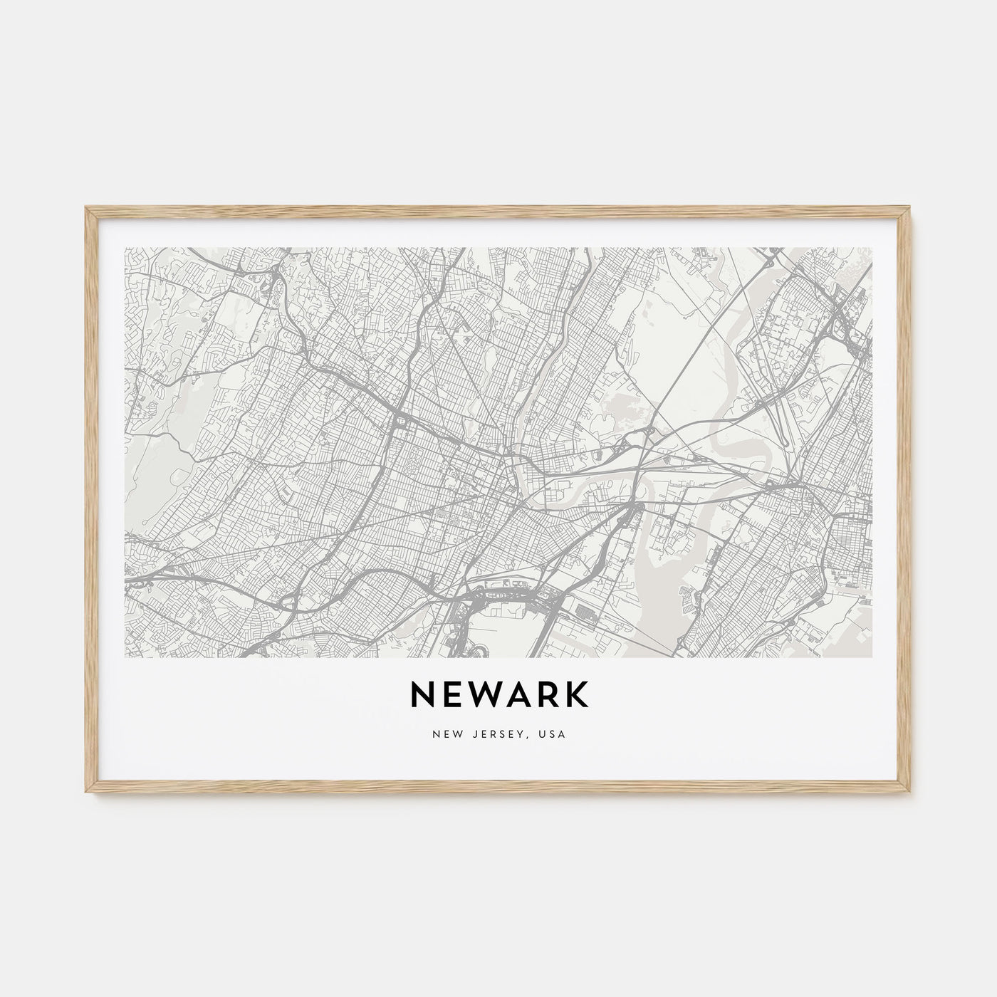 Newark Map Landscape Poster