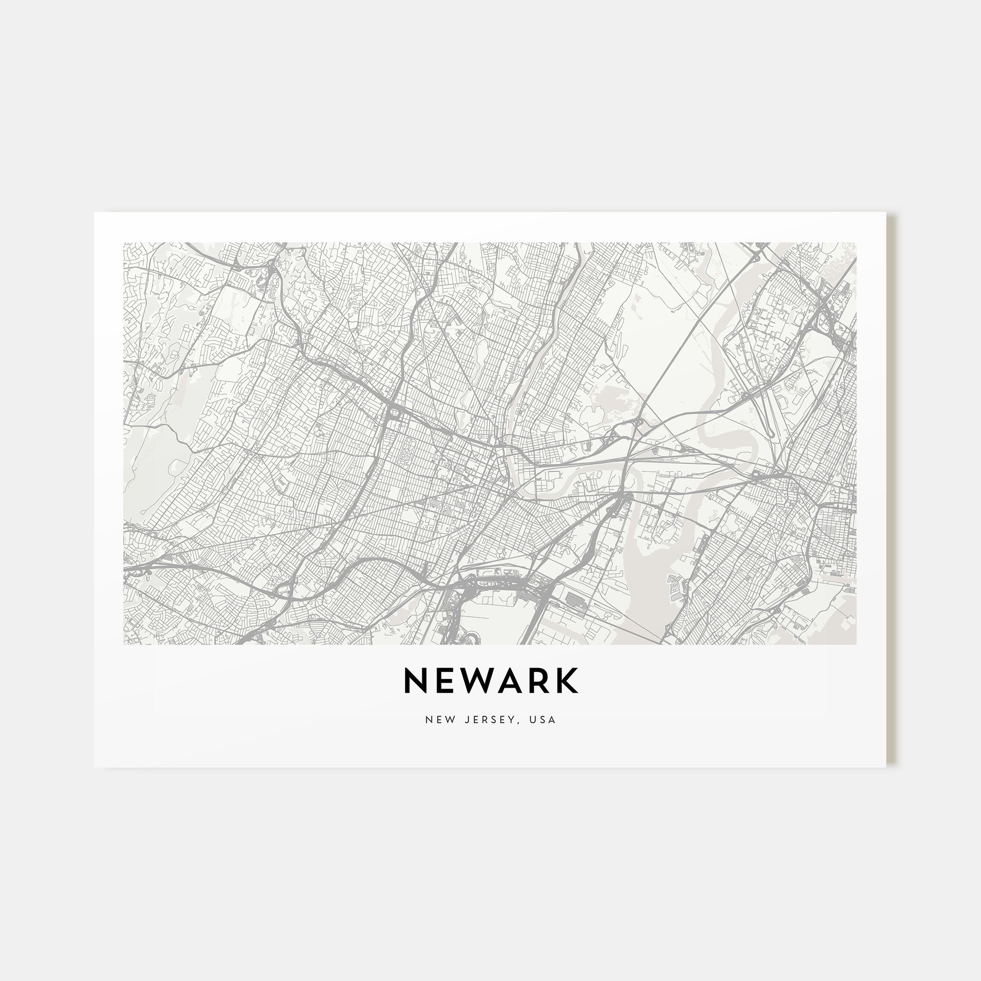 Newark Map Landscape Poster