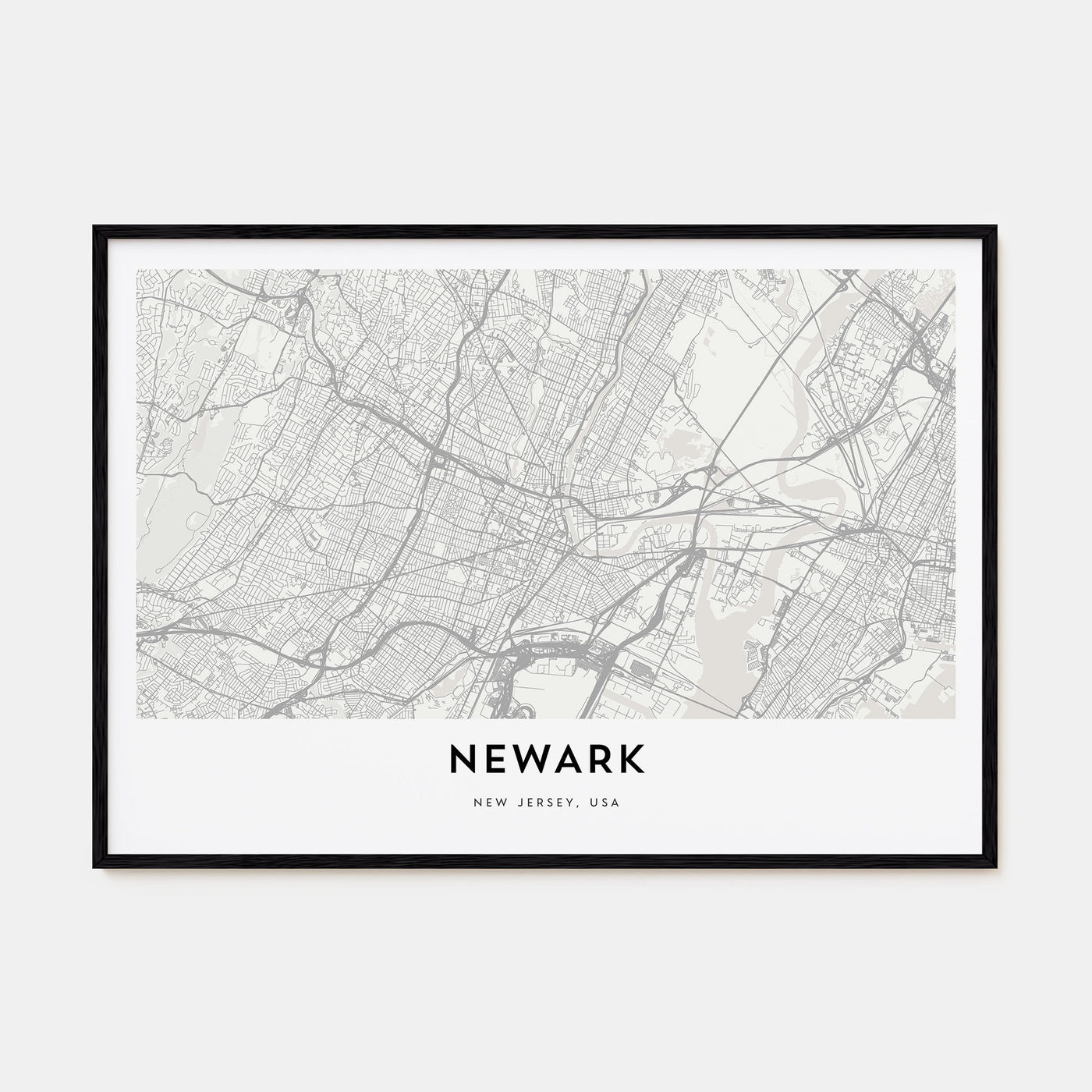 Newark Map Landscape Poster
