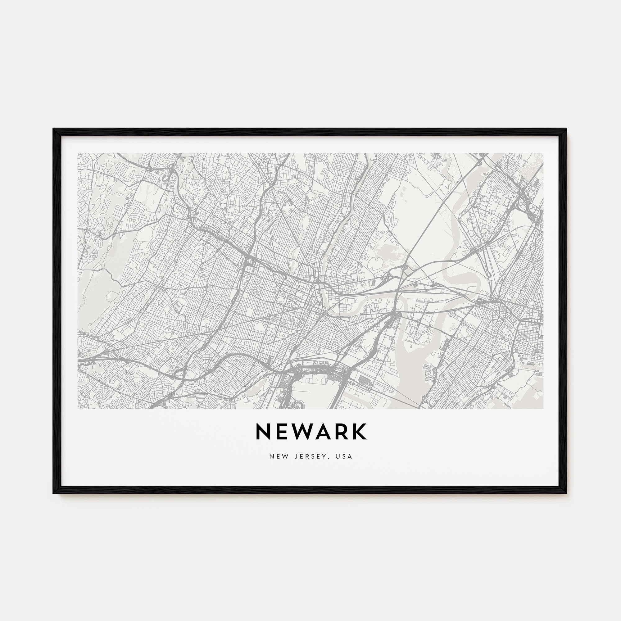 Newark Map Landscape Poster