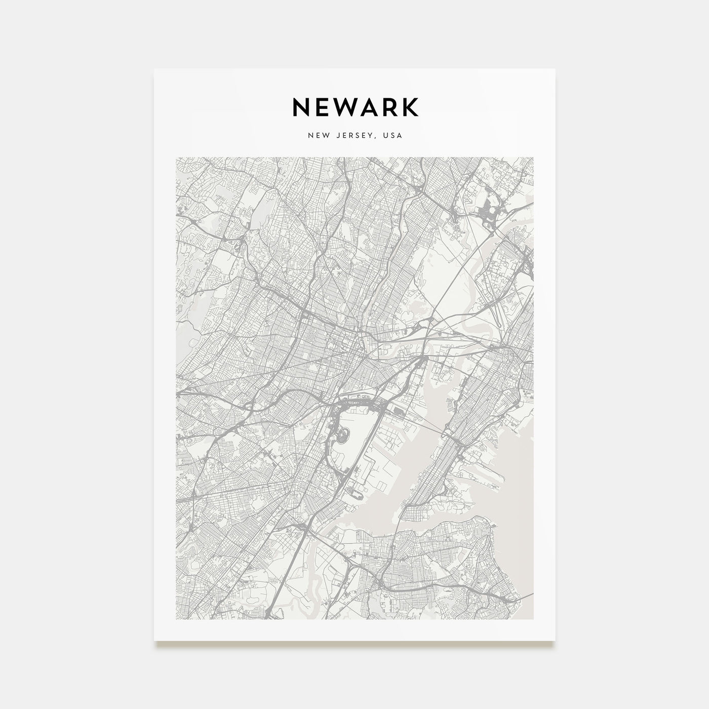 Newark Map Portrait Poster