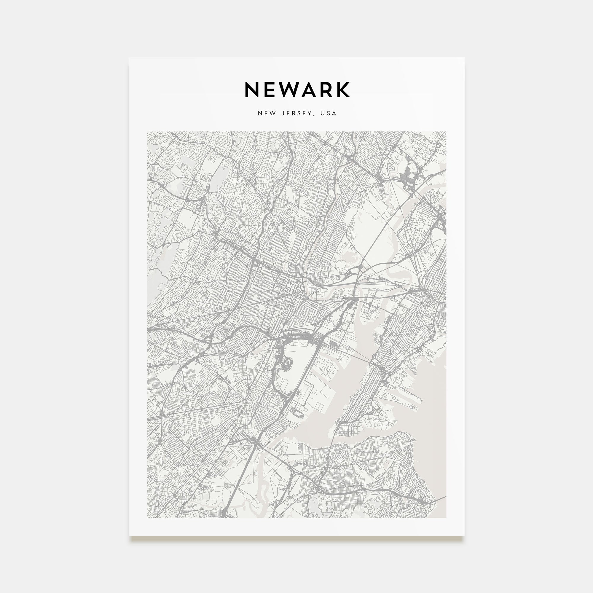 Newark Map Portrait Poster
