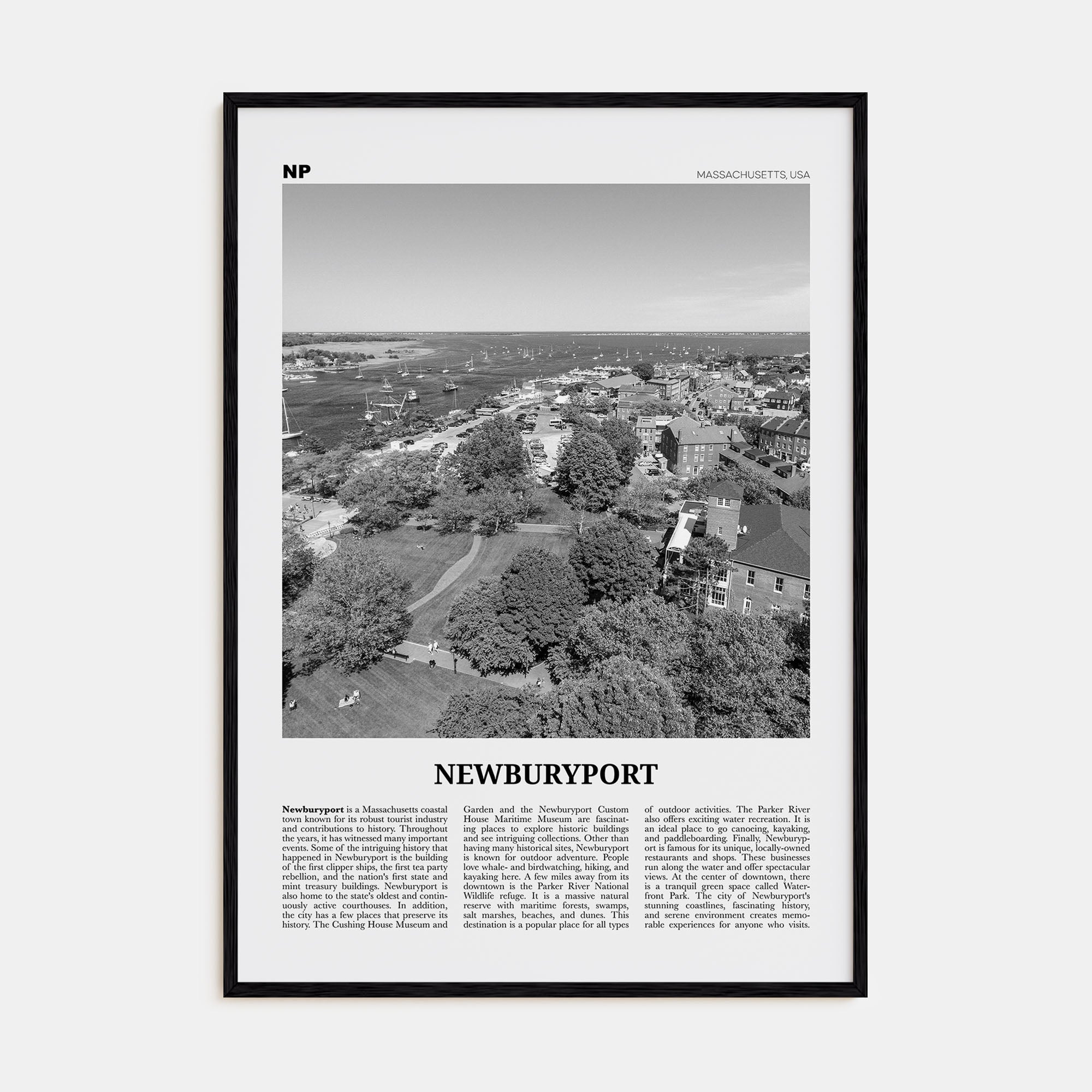Newburyport Travel B&W Poster