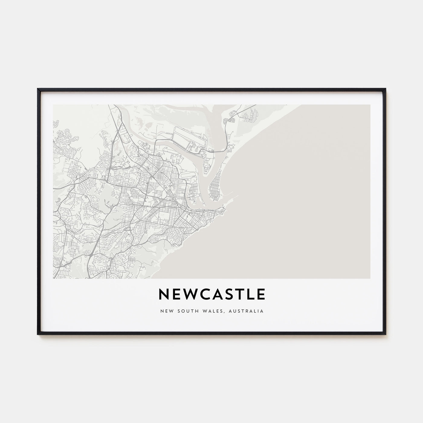 Newcastle, Australia Map Landscape Poster