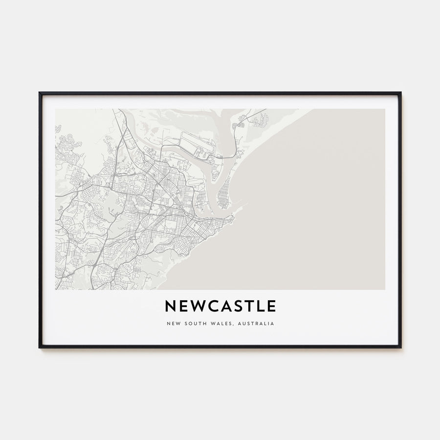 Newcastle, Australia Map Landscape Poster