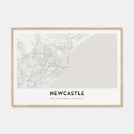 Newcastle, Australia Map Landscape Poster