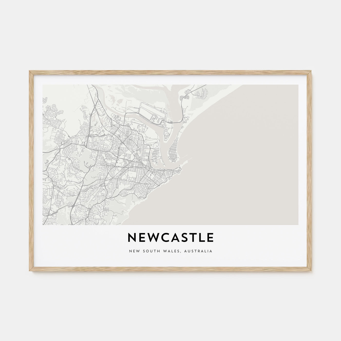 Newcastle, Australia Map Landscape Poster