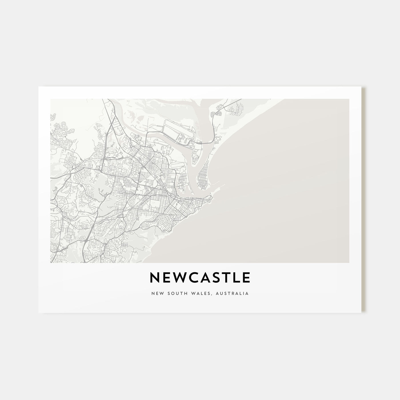 Newcastle, Australia Map Landscape Poster