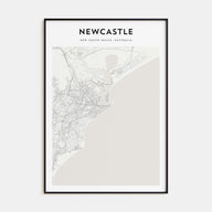 Newcastle, Australia Map Portrait Poster