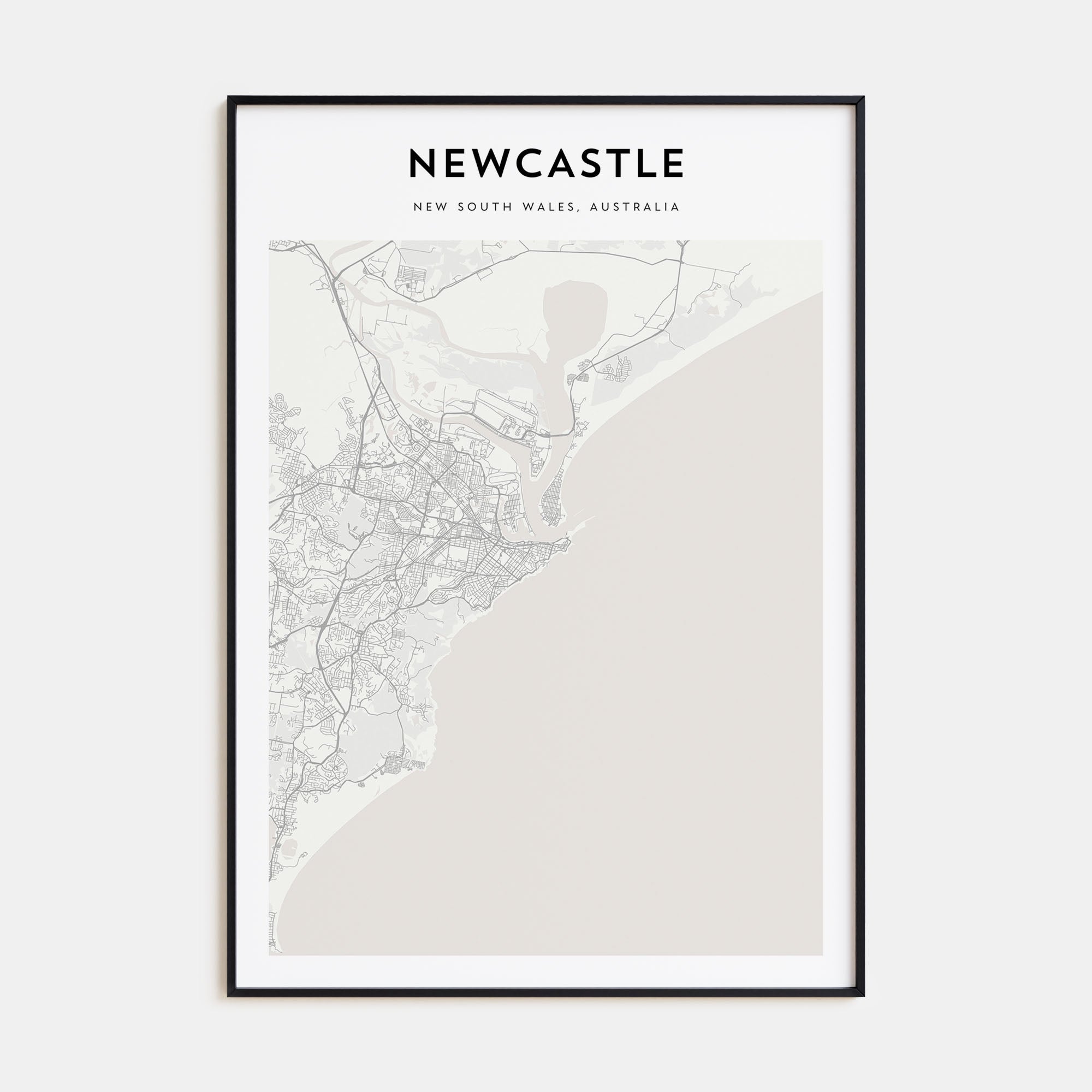 Newcastle, Australia Map Portrait Poster