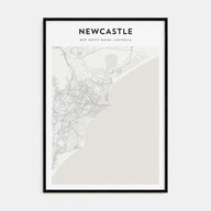 Newcastle, Australia Map Portrait Poster