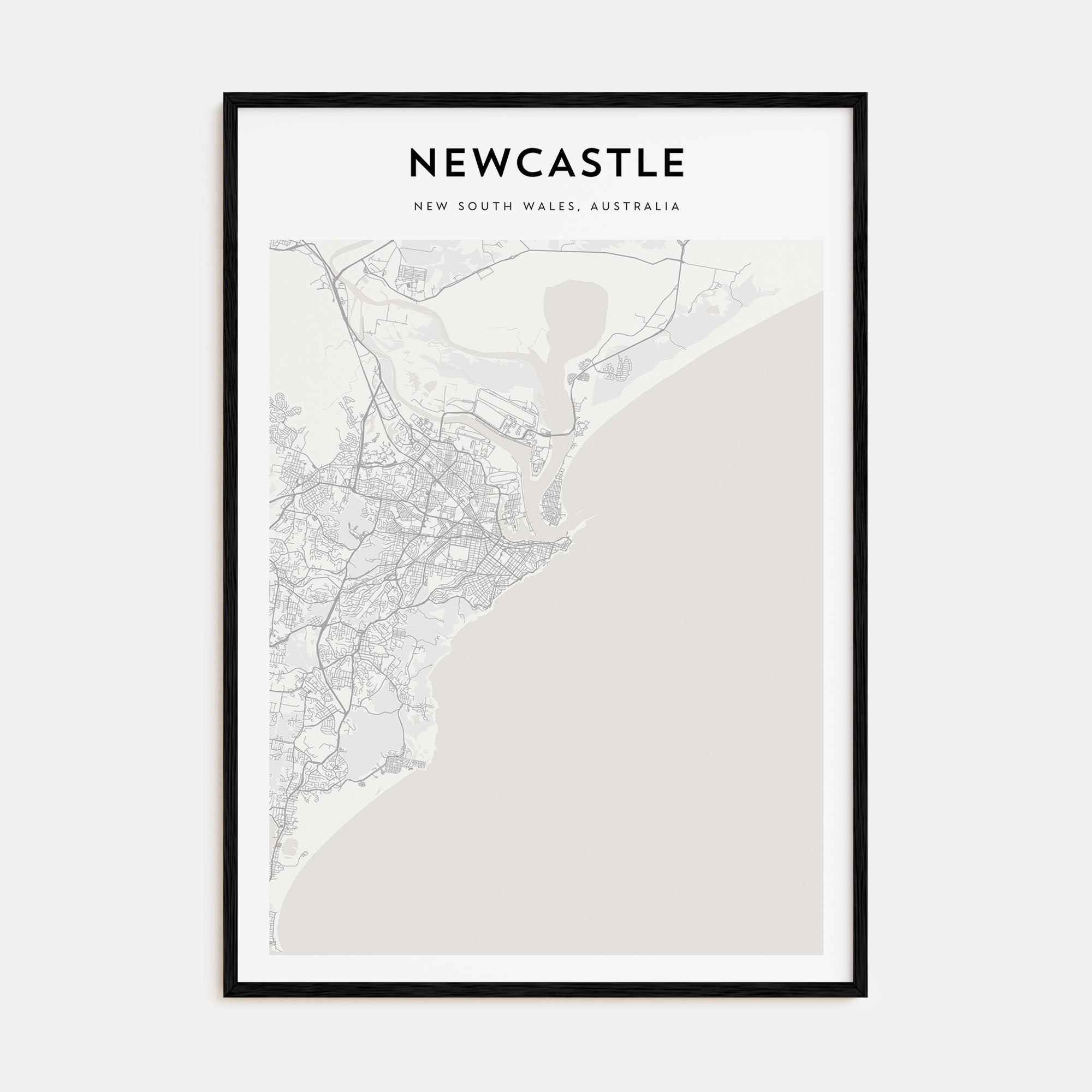 Newcastle, Australia Map Portrait Poster